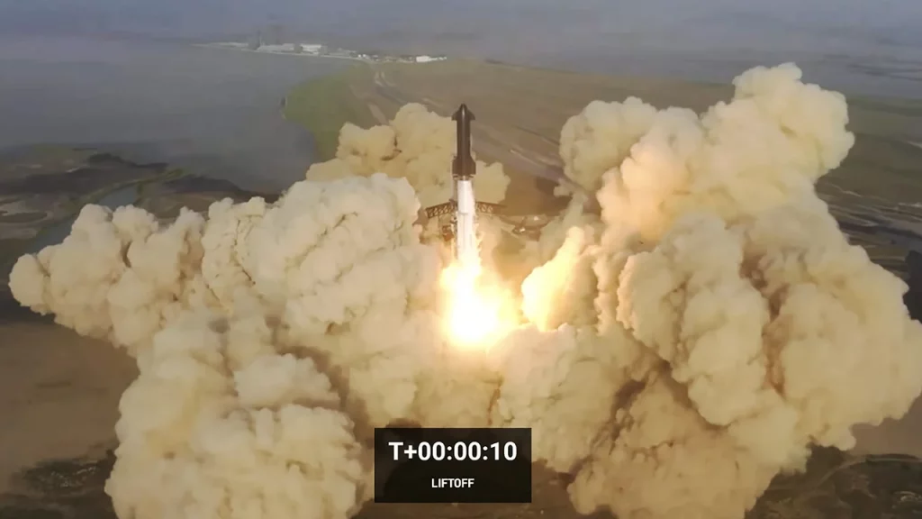 Captura de pantalla de la transmisión en vivo de SpaceX