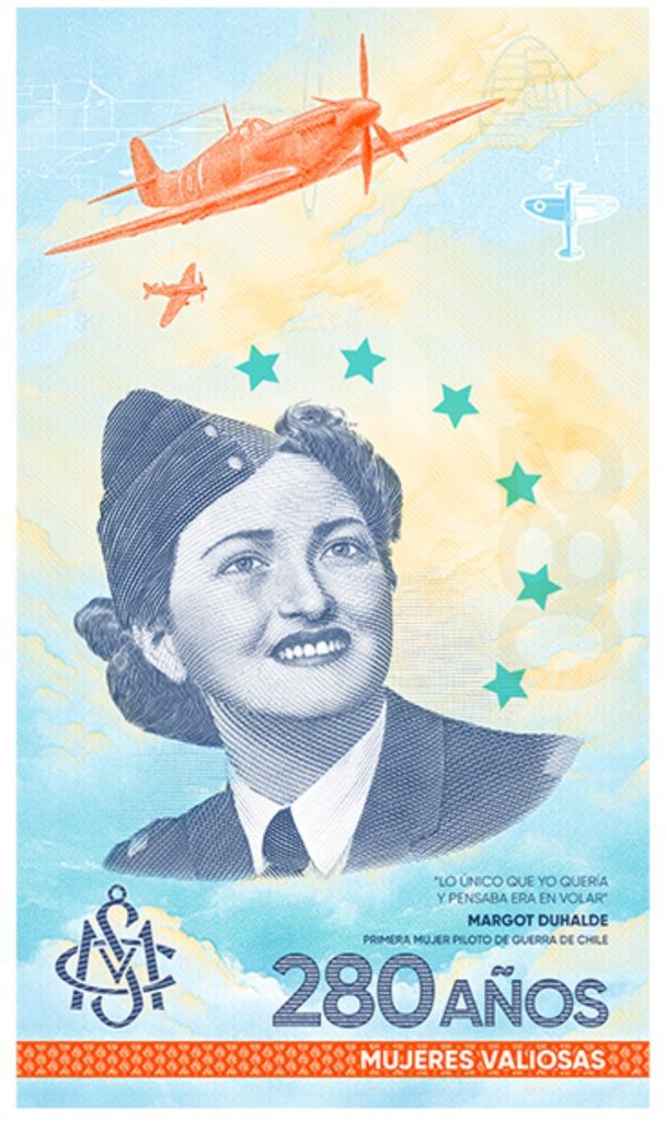 Margot Duhalde billete conmemorativo